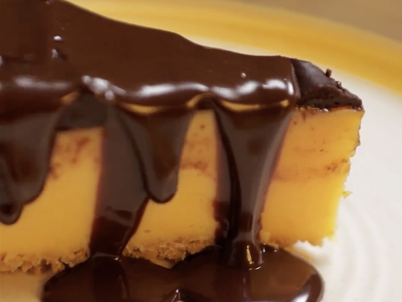 Custard Pie with Chocolate Ganache