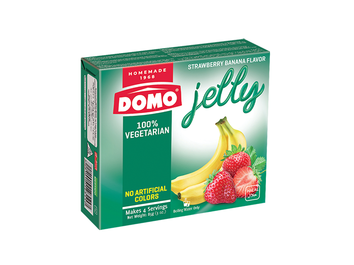 Domo Jelly Vegetarian 85g |  Strawberry/Banana